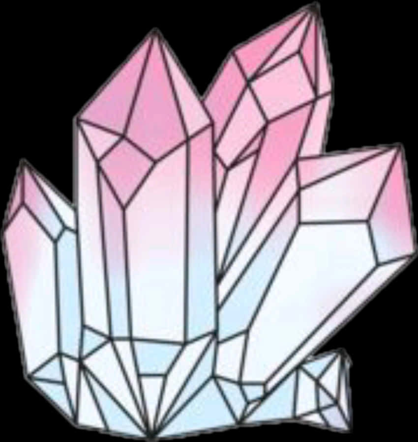 Ilustrasyon ng Pink na Kumpol ng Kristal Wallpaper