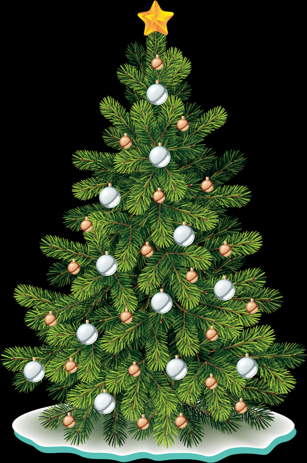 Ilustrasyon ng Puno ng Pasko na Pinalamutian Wallpaper