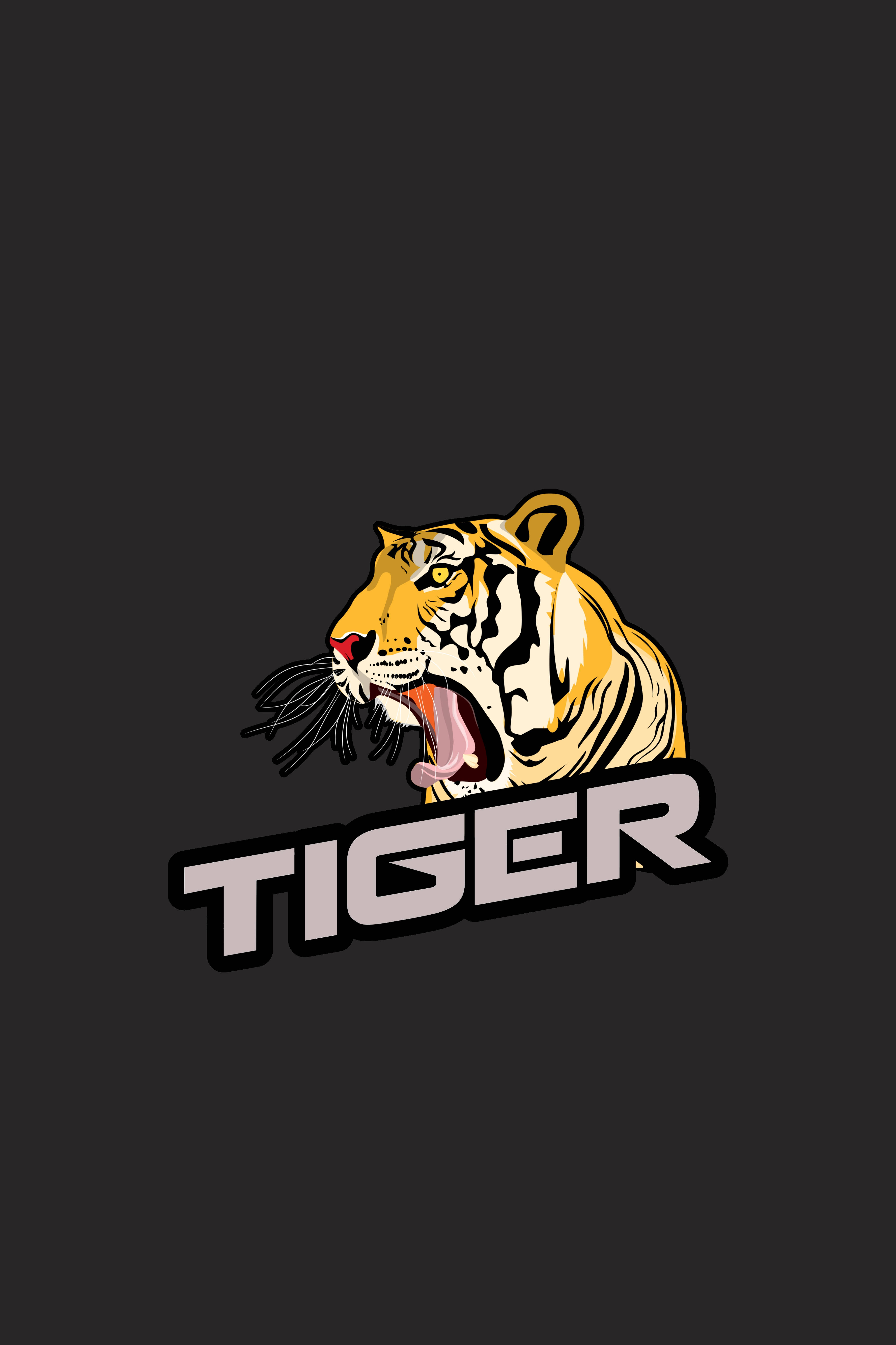 Ilustrasyon ng Umaatungal na Tigre Wallpaper