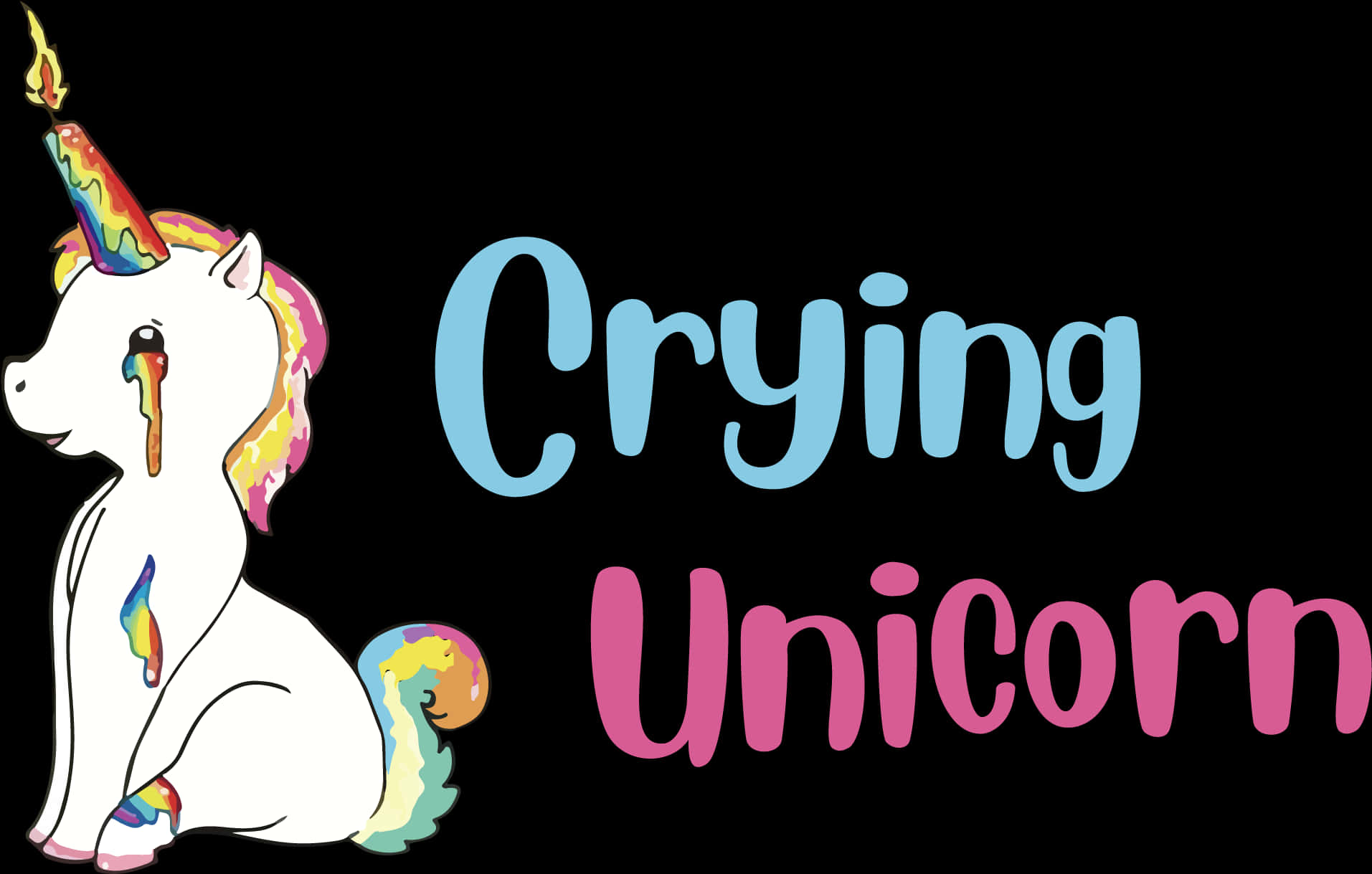 Ilustrasyon ng Umiiyak na Unicorn Wallpaper