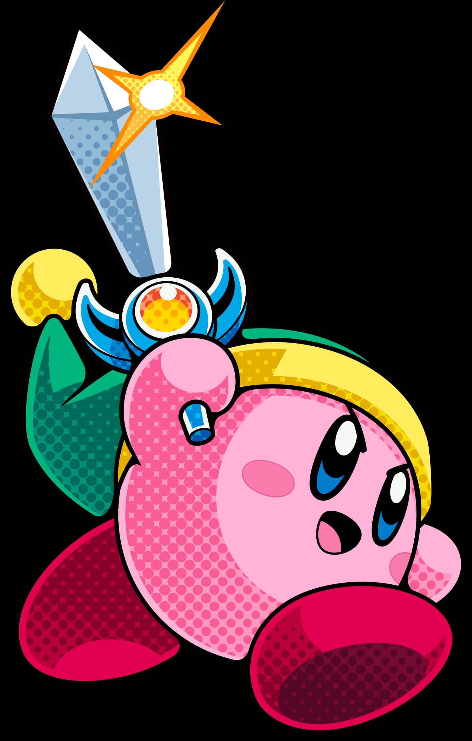 Ilustrasyon ni Kirby na may Espada Wallpaper