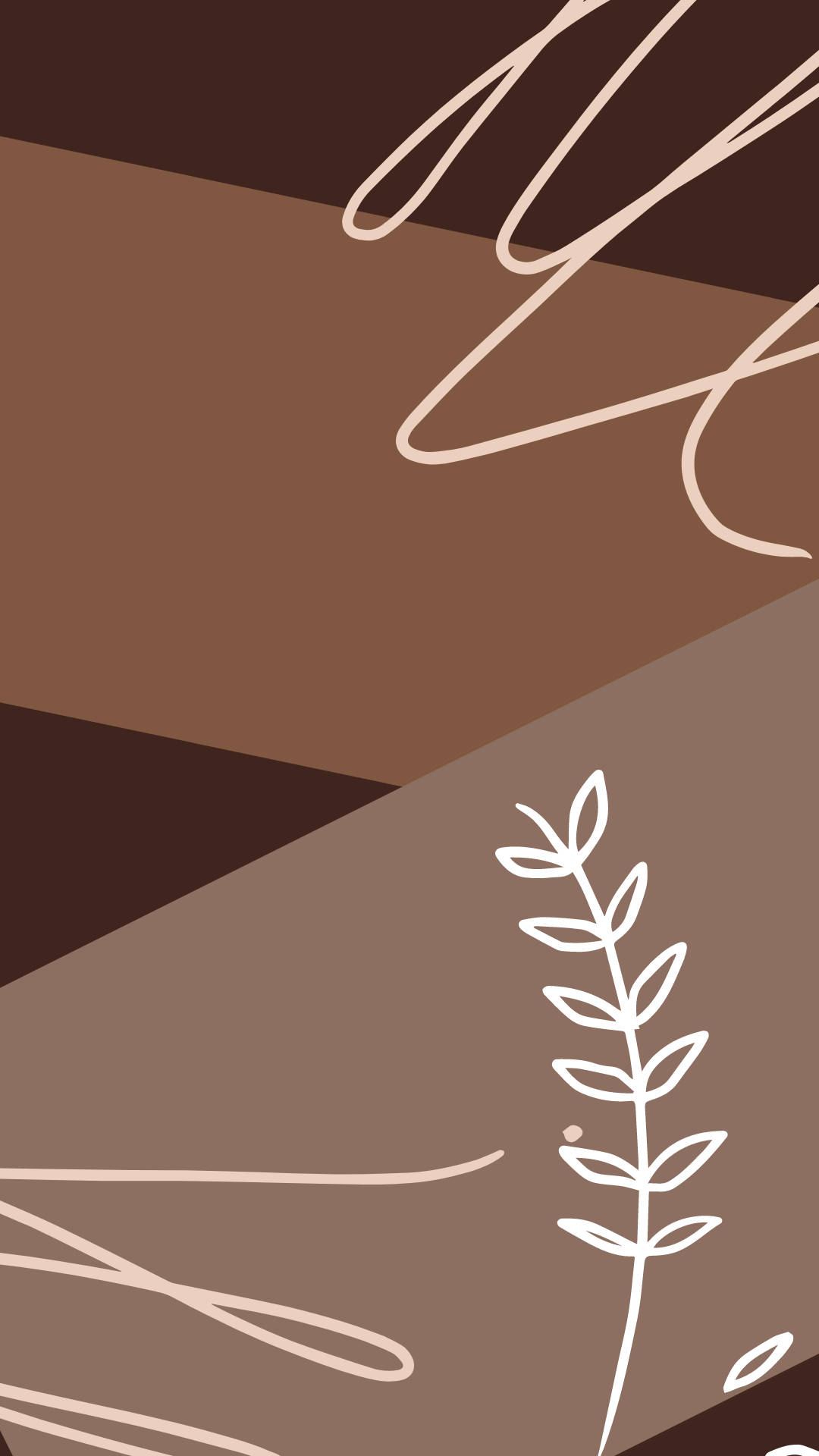 Ilustrasyong Aesthetic ng Pako sa Mapusyaw na Kayumanggi Wallpaper