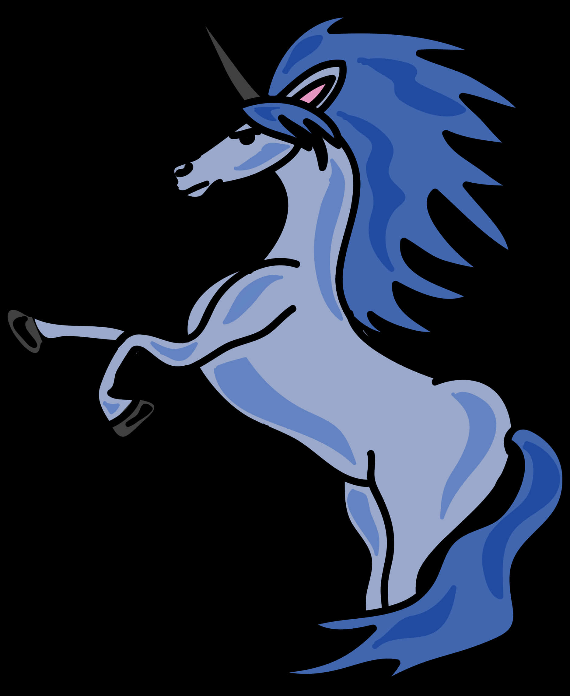 Ilustrasyong Kartun ng Asul na Unicorn Wallpaper