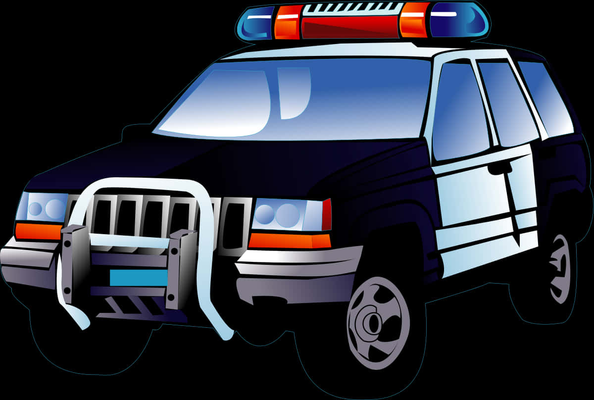 Ilustrasyong Kartun ng Police SUV Wallpaper