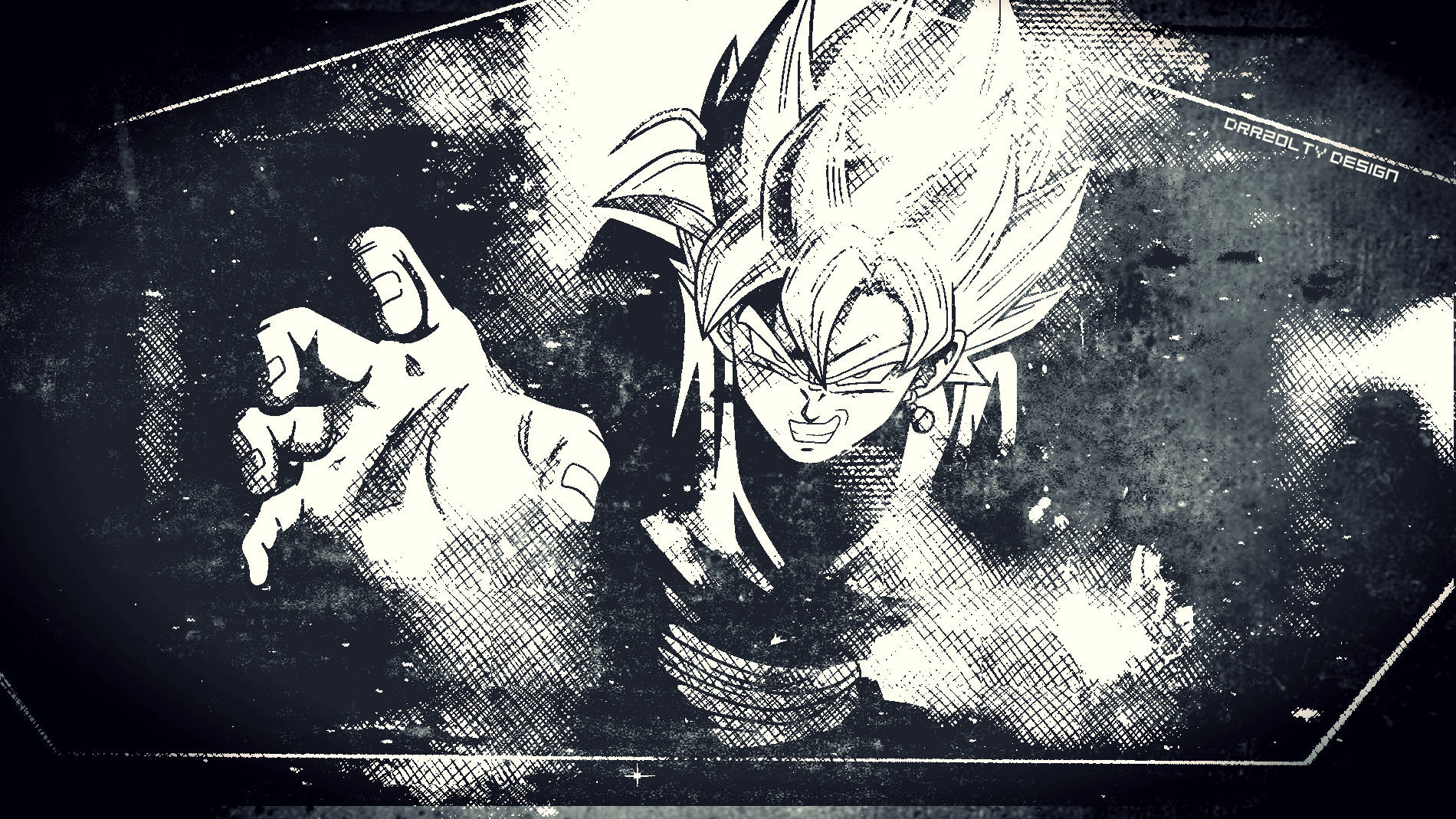 Ilustrasyong Minimalist ni Black Goku Wallpaper