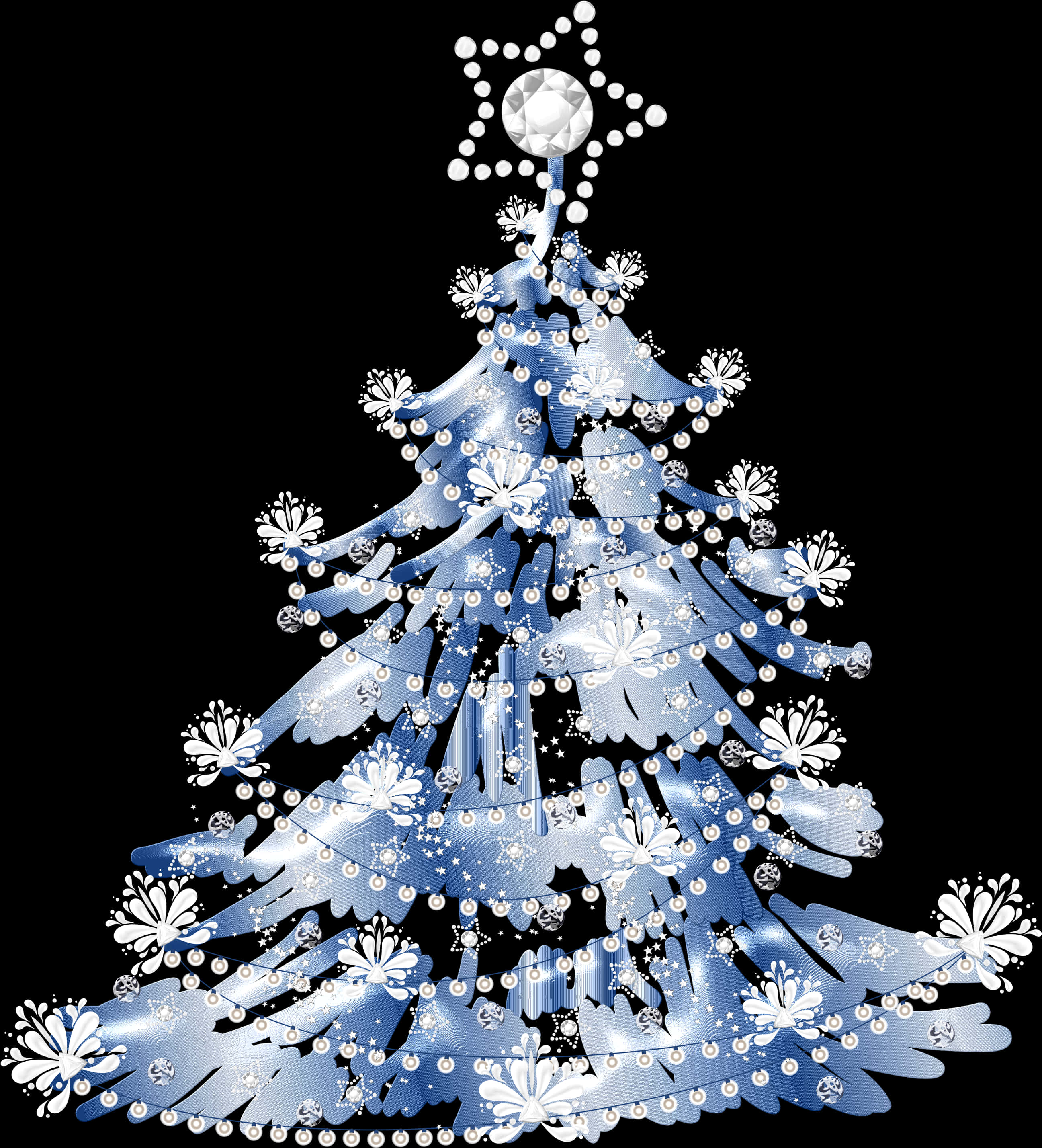Ilustrasyong Stylized ng Asul na Christmas Tree Wallpaper