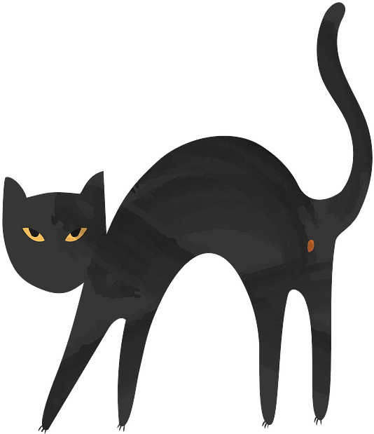 Ilustrasyong Stylized ng Itim na Pusa Wallpaper
