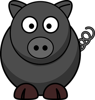 Ilustrasyong Vector ng Baboy na Kartun Wallpaper