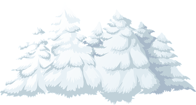Ilustrasyong Vector ng mga Puno ng Pino na Niyebe Wallpaper