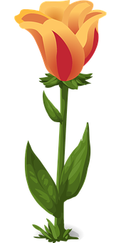 Ilustrasyong Vector ng Tulip na Kulay Kahel at Dilaw Wallpaper