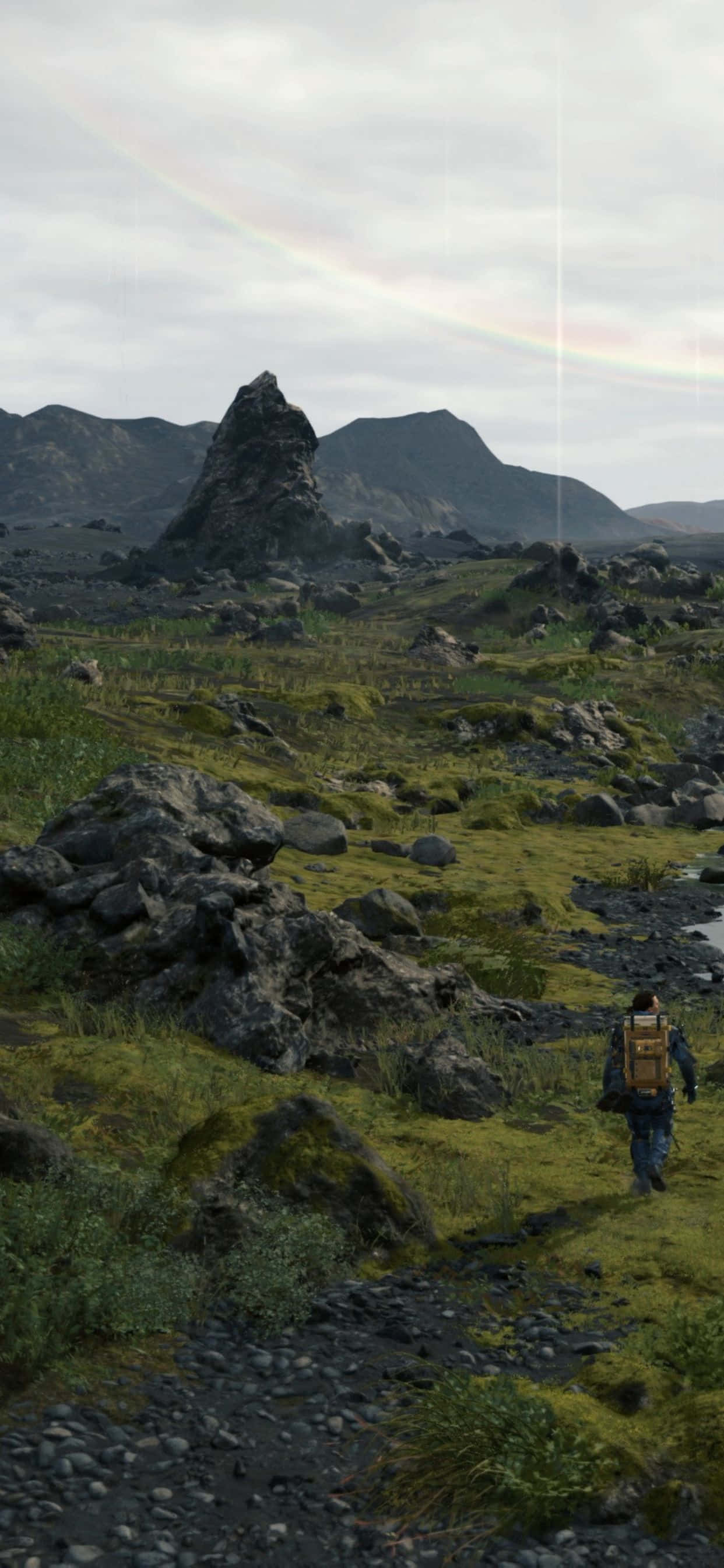 Larawan Masiyahan sa Aksyon-Packed Adventure ng Death Stranding sa Iyong iPhone Xs Max Wallpaper