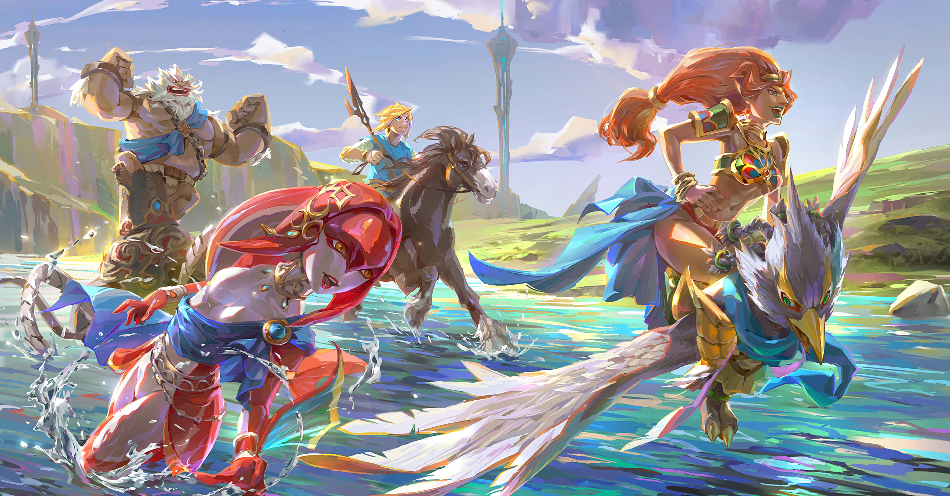 Inaanyayahan ka ng Master Sword sa iyong epikong paglalakbay upang iligtas ang lupain ng Hyrule. Wallpaper