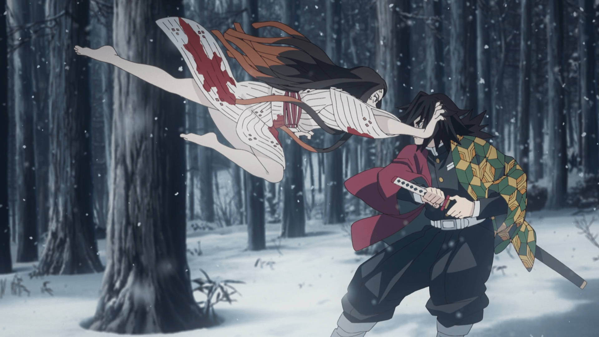 Inatake ni Nezuko si Giyu para sa karangalan ng kanyang pamilya Wallpaper