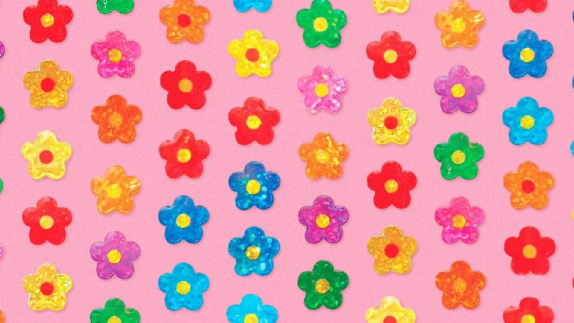 Indie Aesthetic na Makukulay na Bulaklak Wallpaper