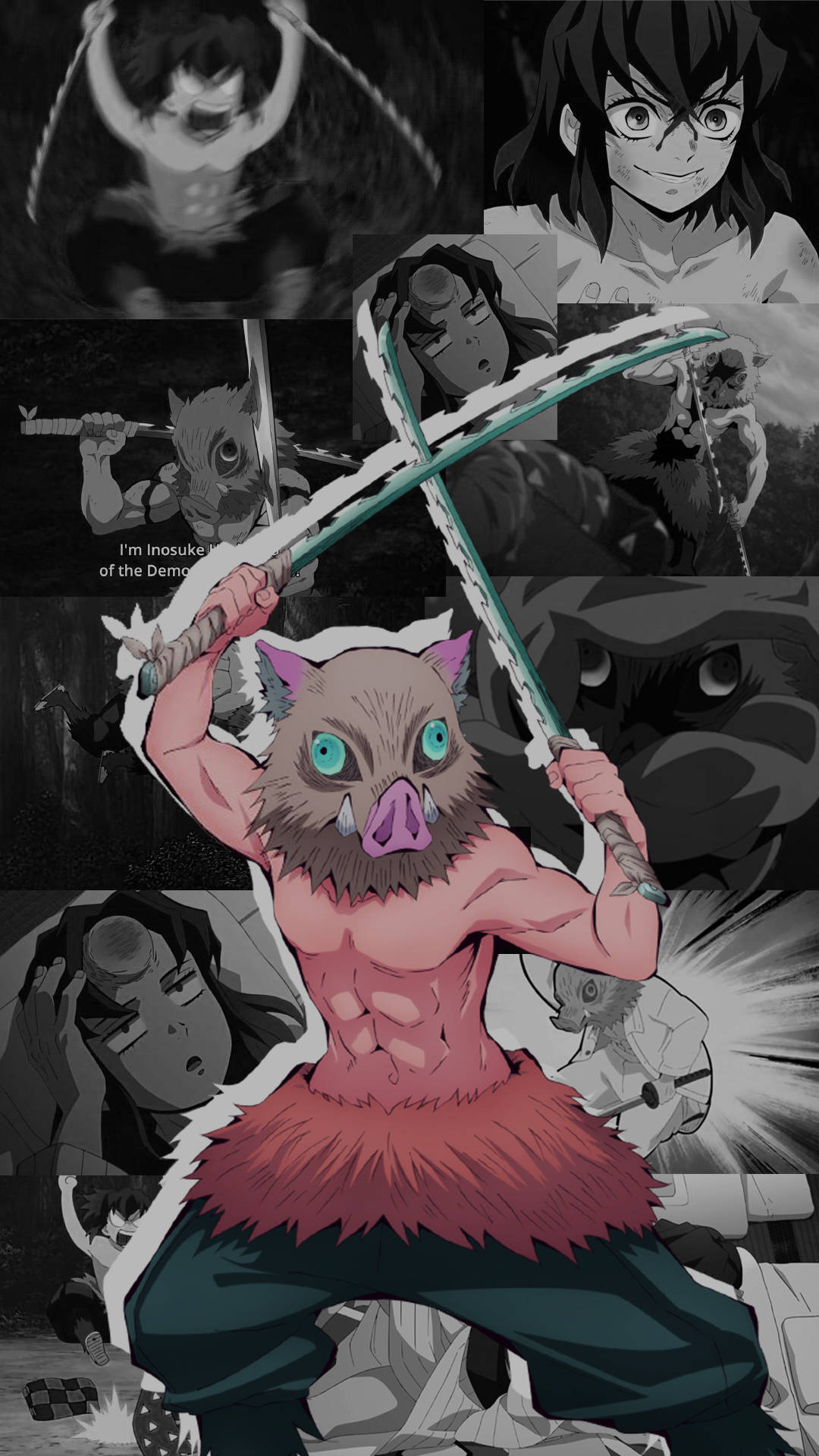 Inosuke na Pig Mask Demon Slayer iPhone Wallpaper