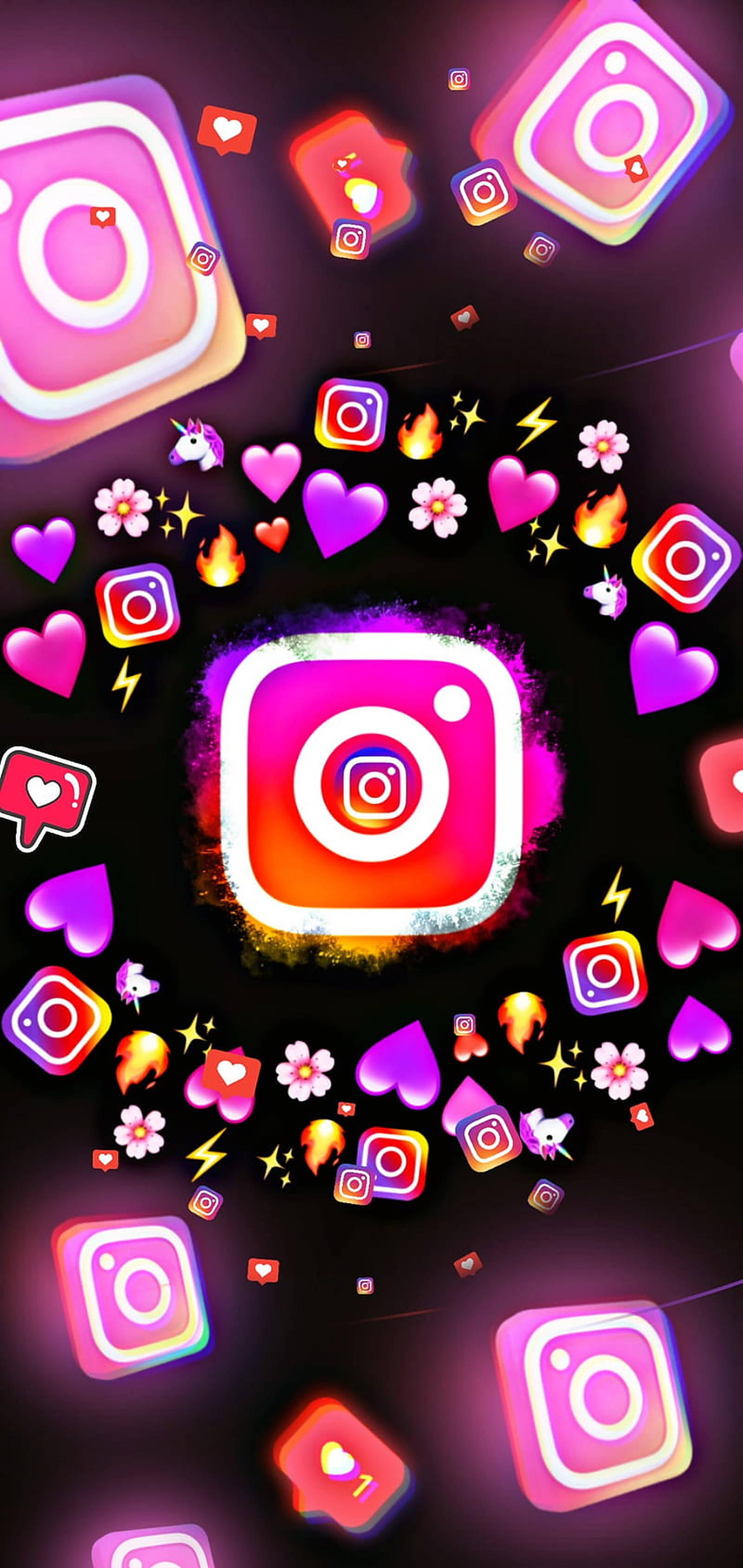 Instagram Icon at Emojis Wallpaper