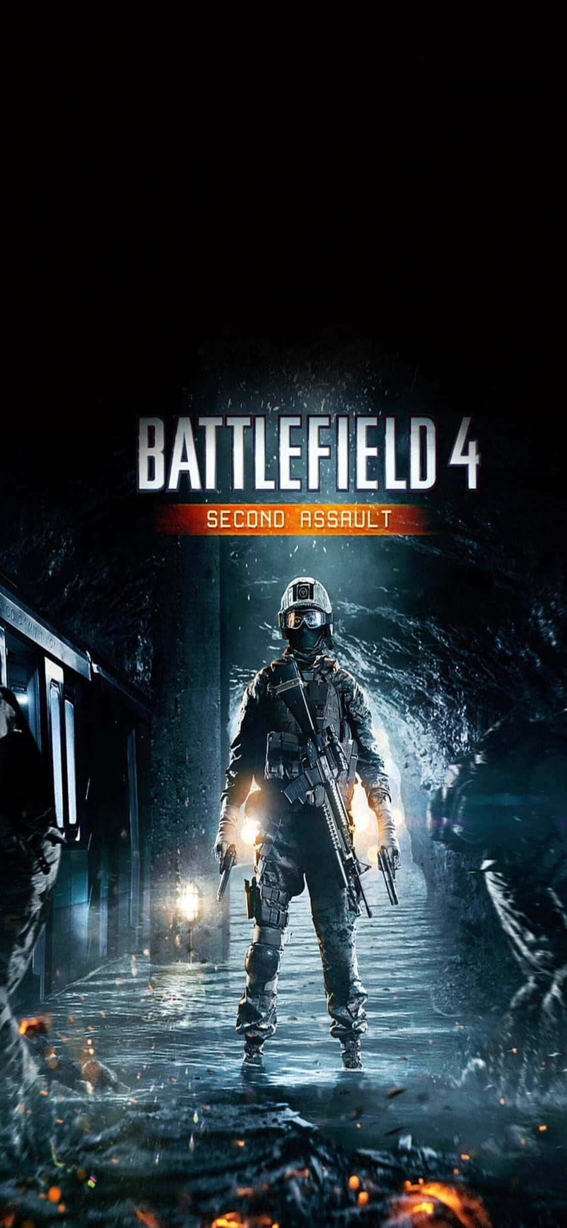 Nag-aantay ang masidhing aksyon sa battlefield gamit ang iPhone X at Battlefield 4 Wallpaper