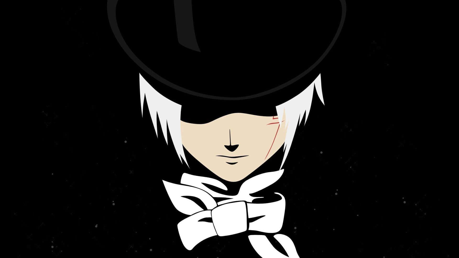 Intensong itim at puti na eksena ng anime Wallpaper