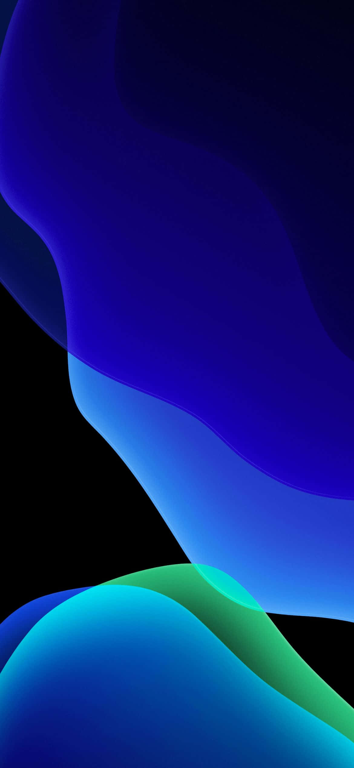 iOS 13 Bughaw at Berde Background Wallpaper
