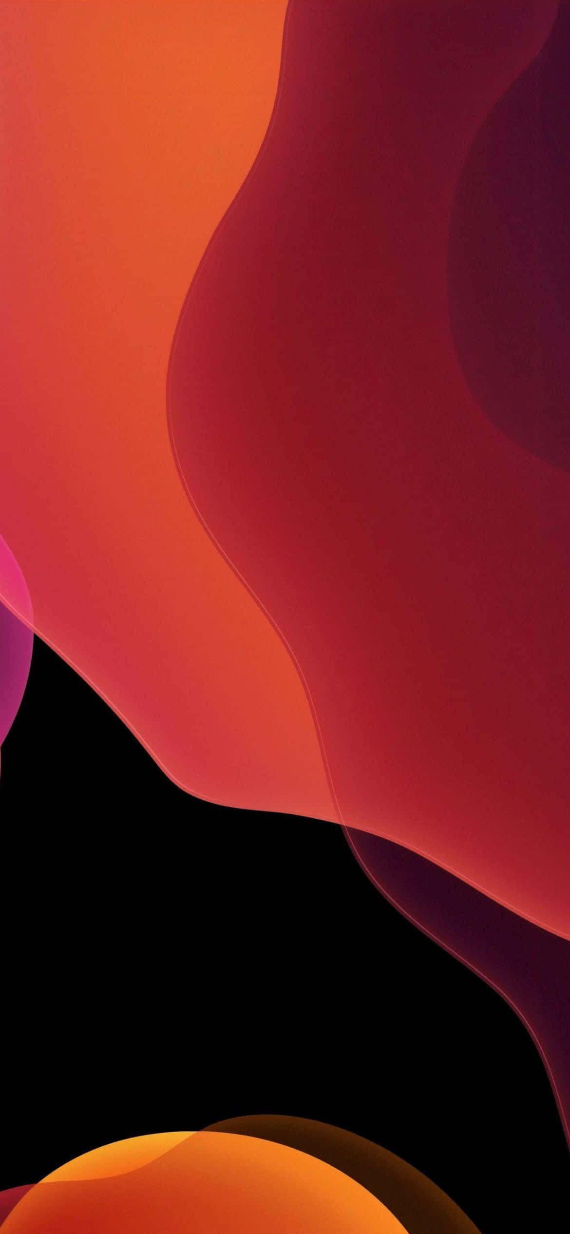 iOS 13 Orange at Black Background Wallpaper