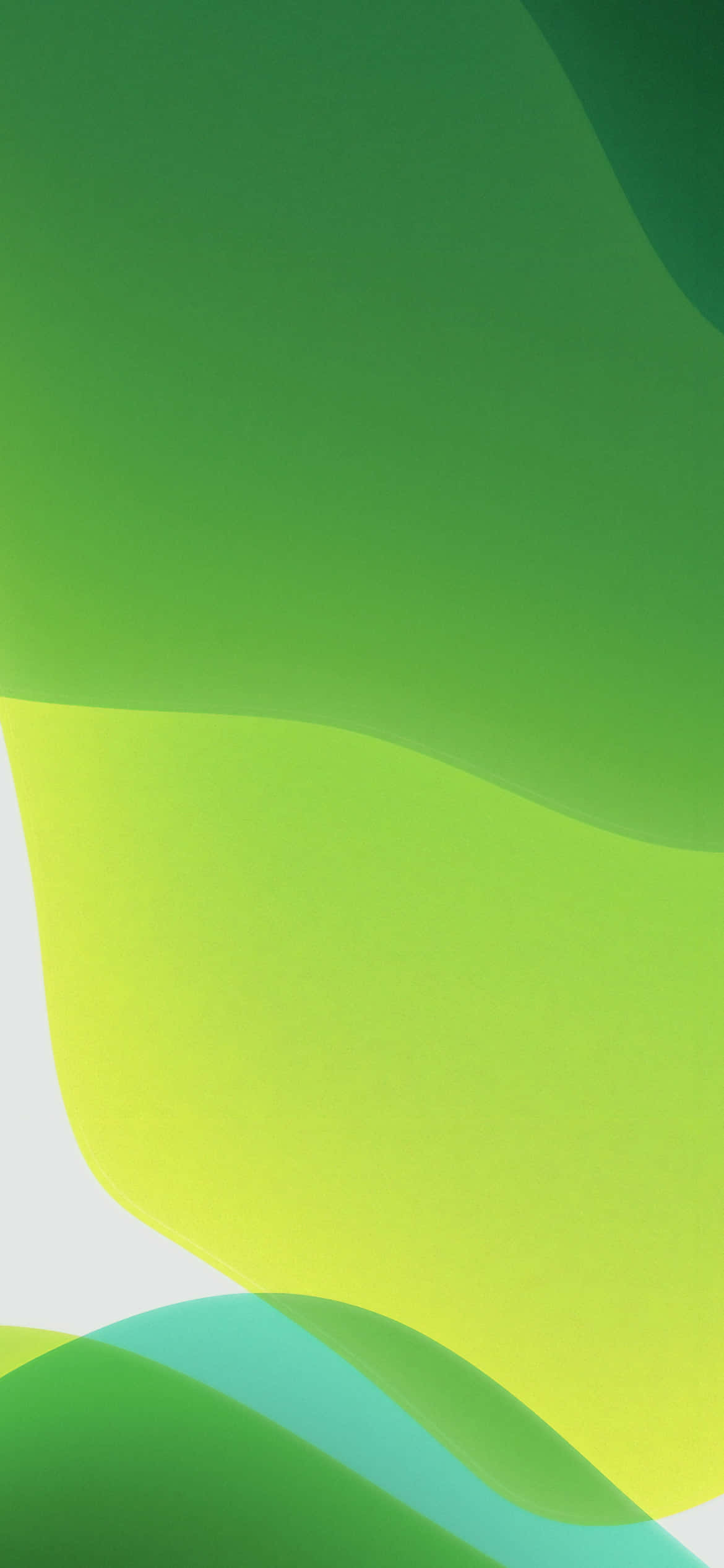 iOS 13 White With Yellow And Green Background Wallpaper