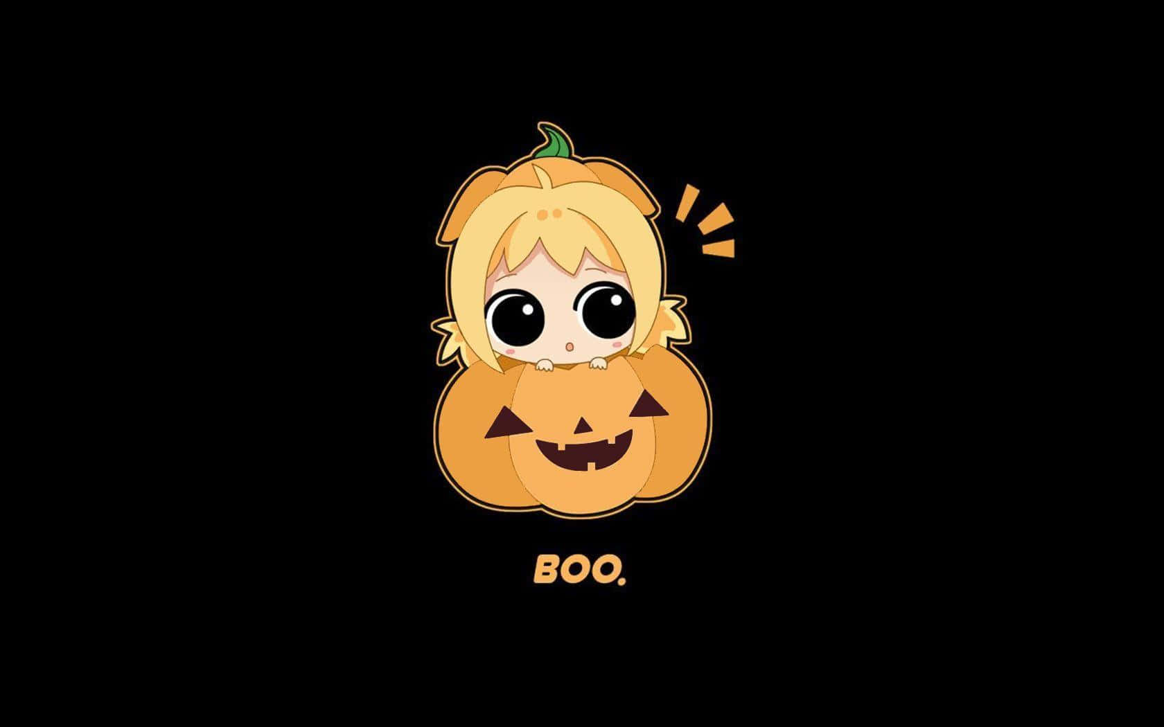 Ipagdiwang ang Halloween kasama ang Cutie na ito! Wallpaper