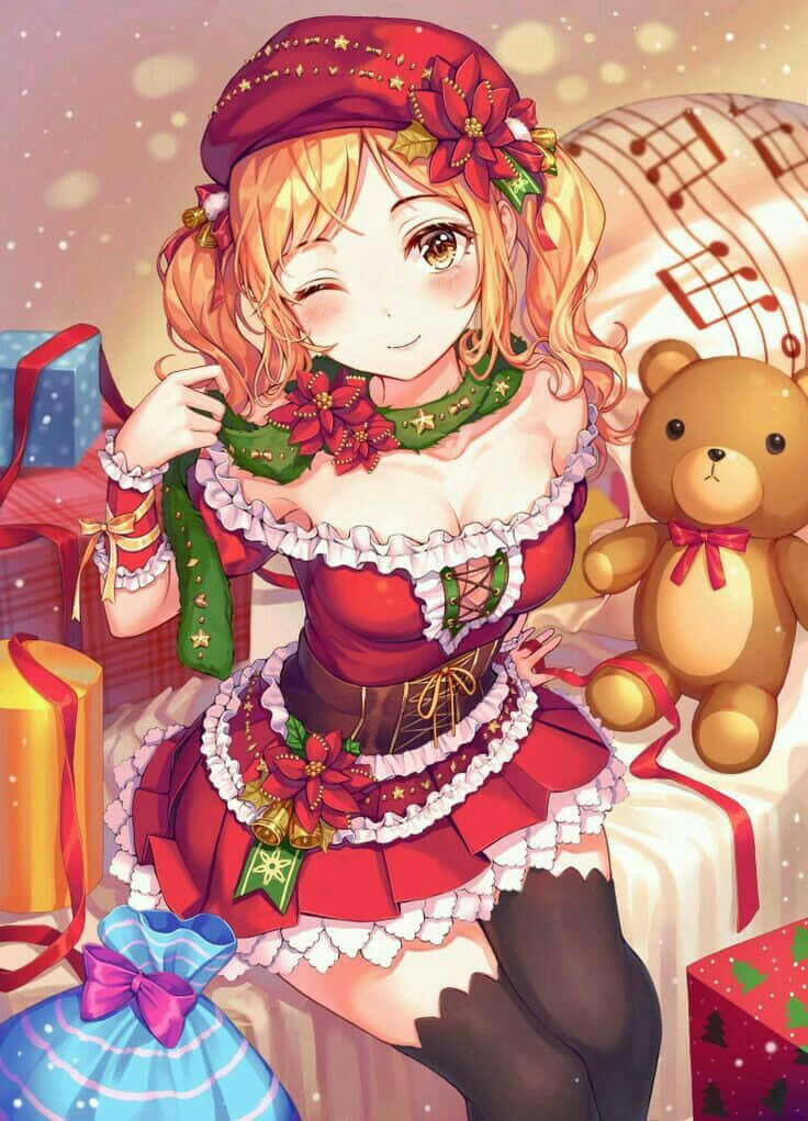 Ipagdiwang ang Pasko kasama ng iyong mga paboritong Anime character! Wallpaper