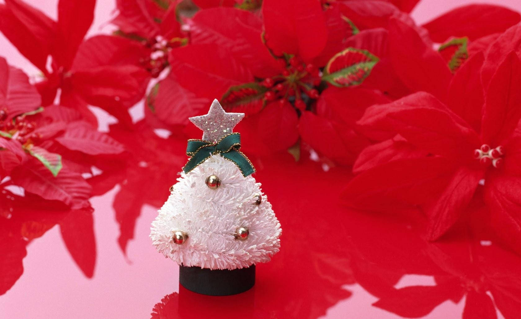 Ipagdiwang ang Pasko gamit ang Puting Christmas Tree at ang mga Kaakit-akit na Dekorasyon nito Wallpaper