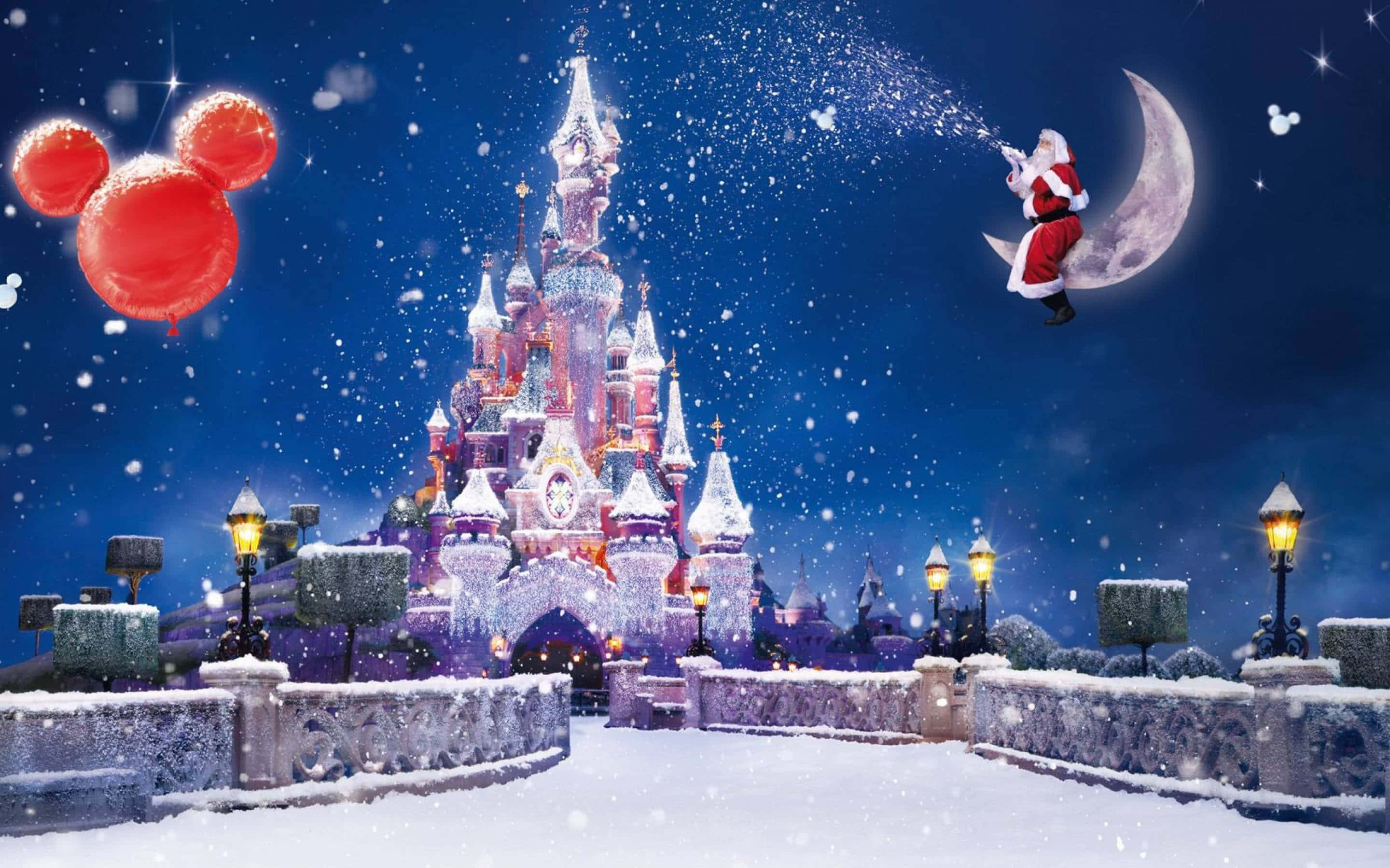 Ipagdiwang ang Pasko kasama ang Kahanga-hangang Mundo ng Disney Wallpaper