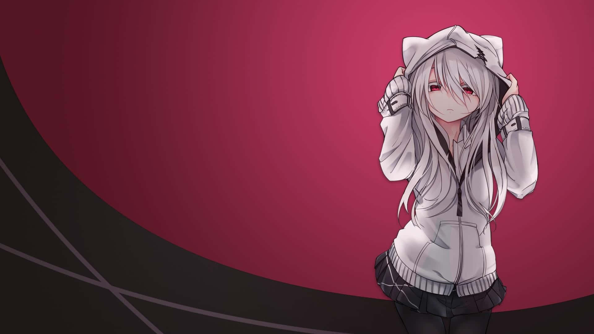 Ipakilala ang perpektong aksesorya ng taglagas: Hoodie ng Anime Girl. Wallpaper