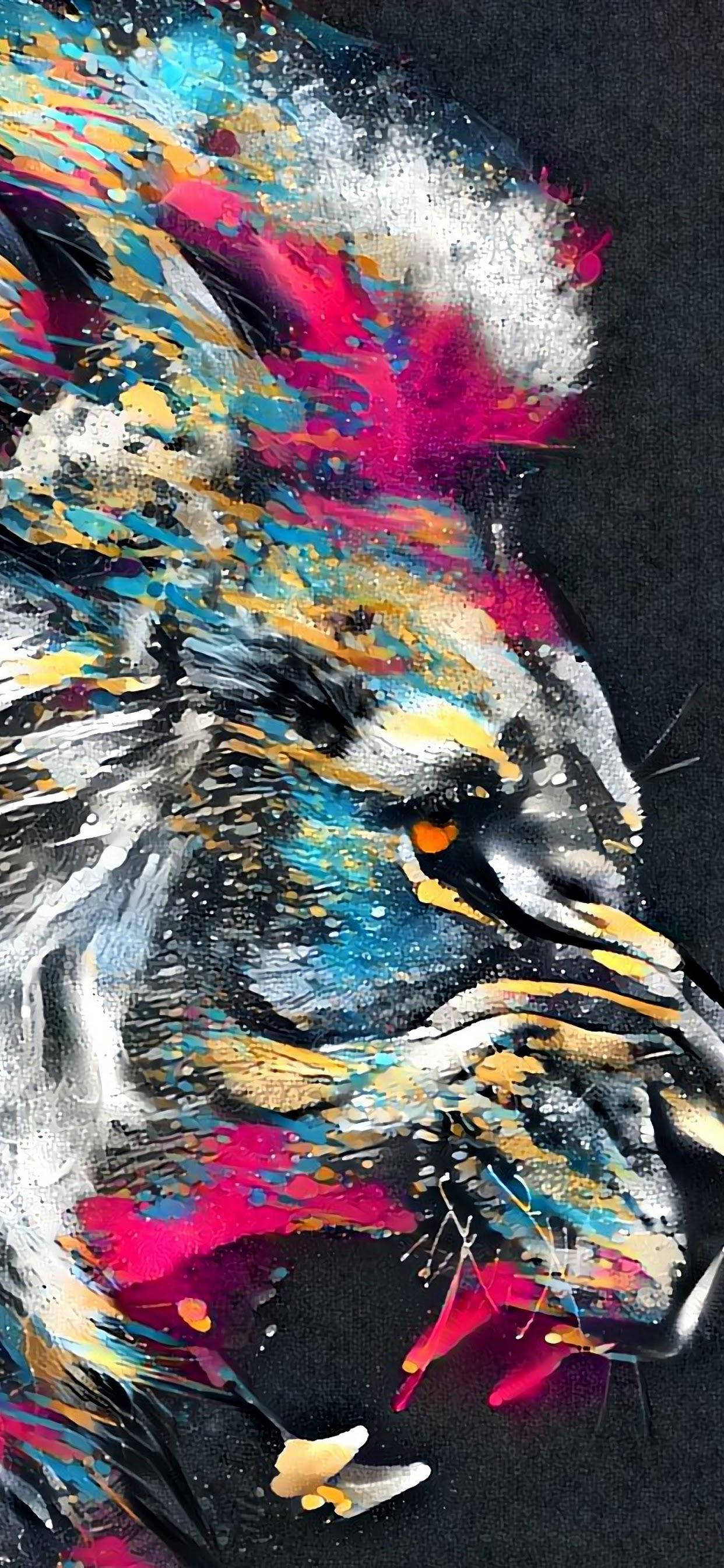 iPhone 11 Pro Max Lion Painting Wallpaper