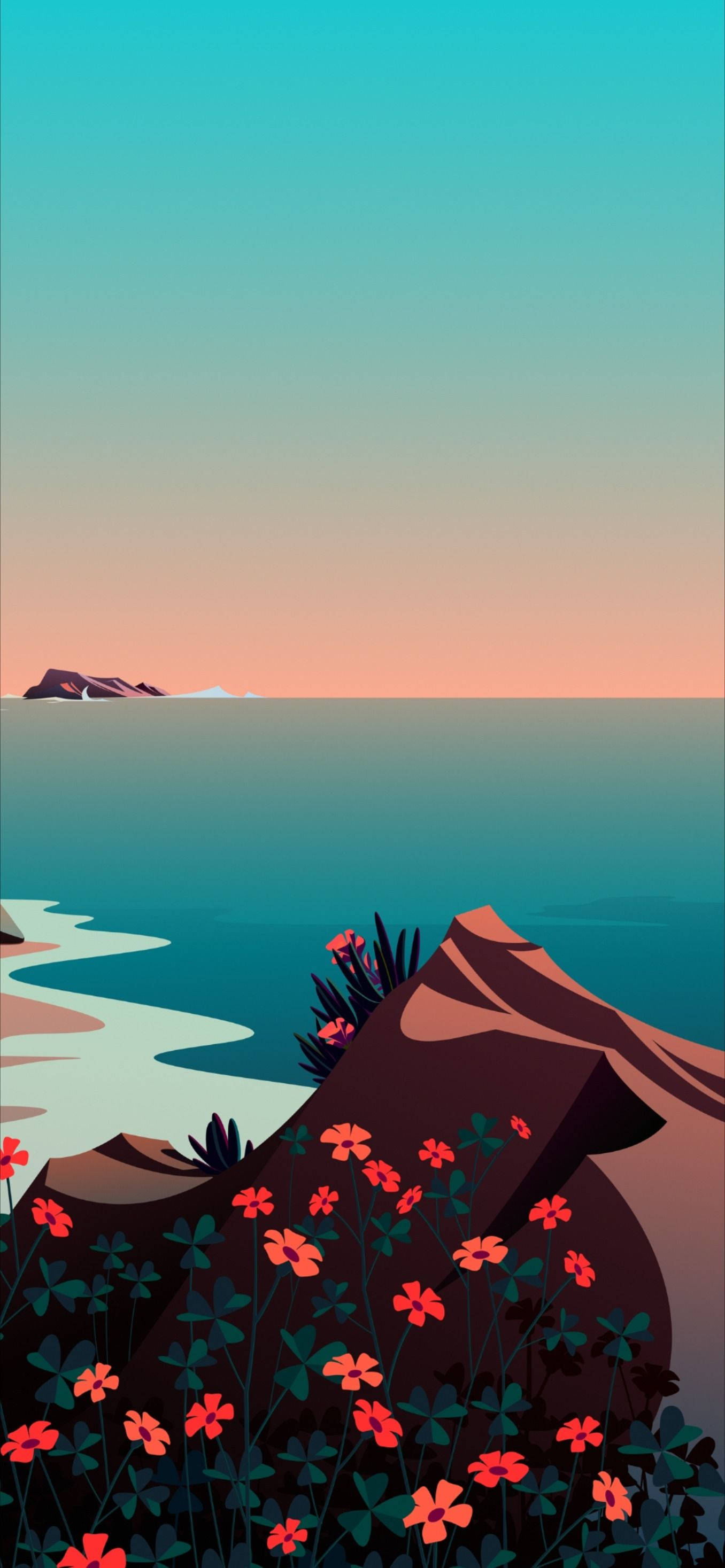 iPhone 12 Pro Max Digital Seashore Wallpaper