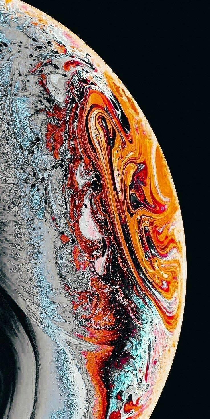 iPhone 13 iOS Kahel na Planeta Wallpaper