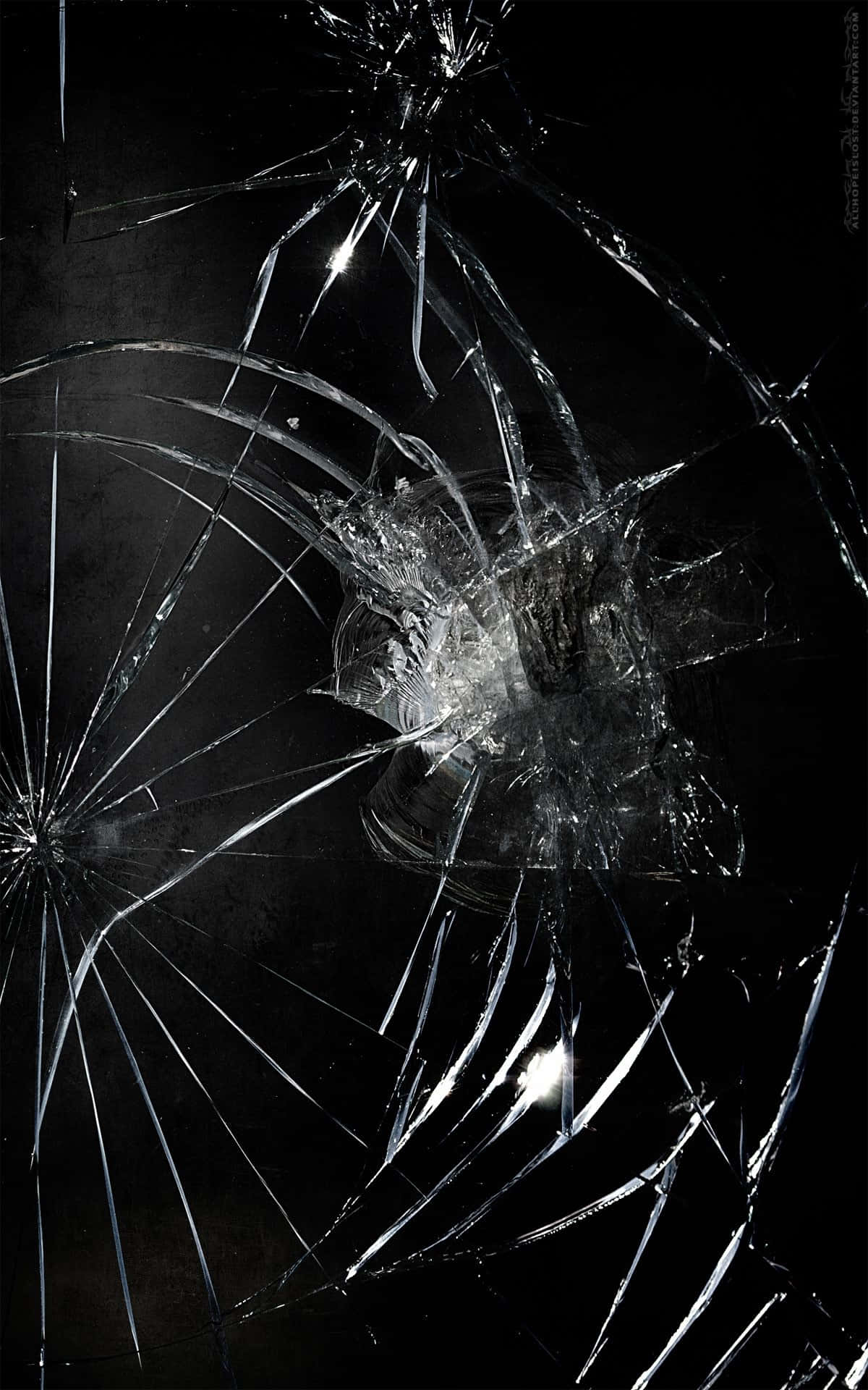 iPhone Cracked Screen Scratches Prank Wallpaper