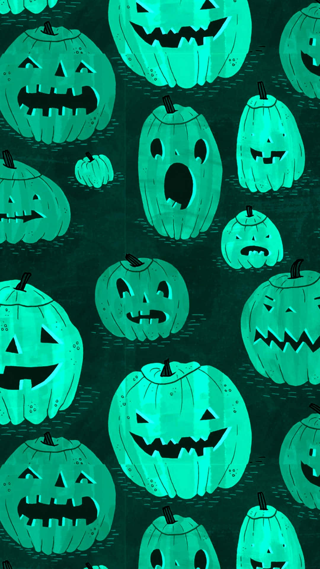 iPhone Halloween Background Ng Mga Berdeng Jack O'Lantern Wallpaper