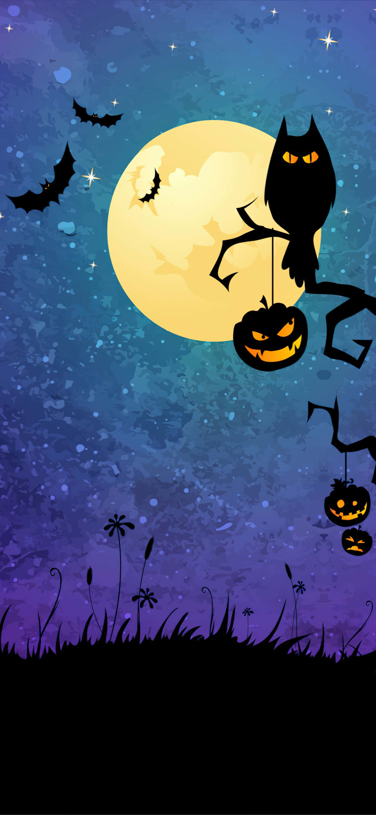 iPhone Halloween Background Scary Bats And Moon Scenery Wallpaper