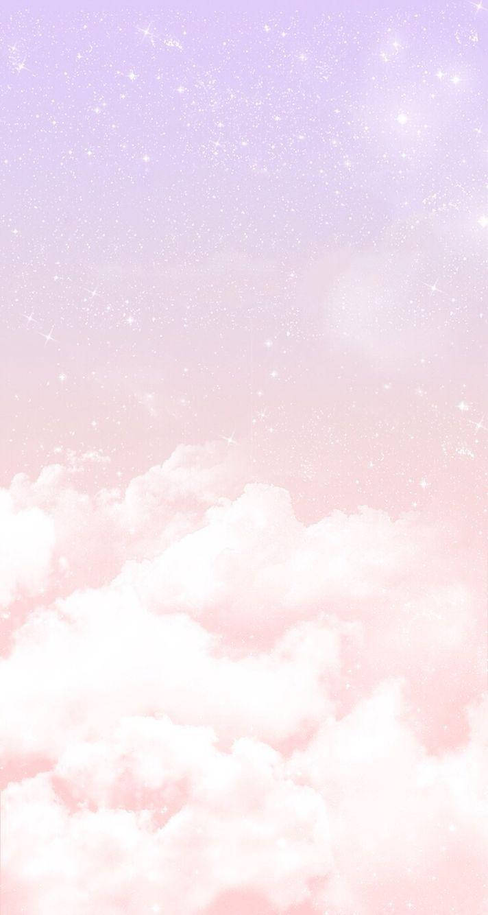 iPhone Pink Aesthetic na Kumikislap na Ulap Wallpaper