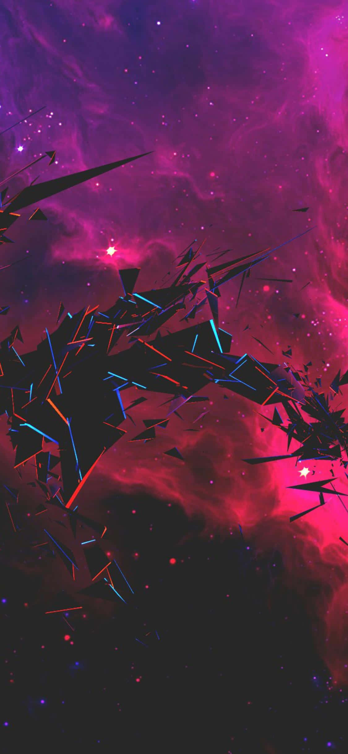 iPhone X Abstrakto Nabiyak na Salamin Langit Wallpaper