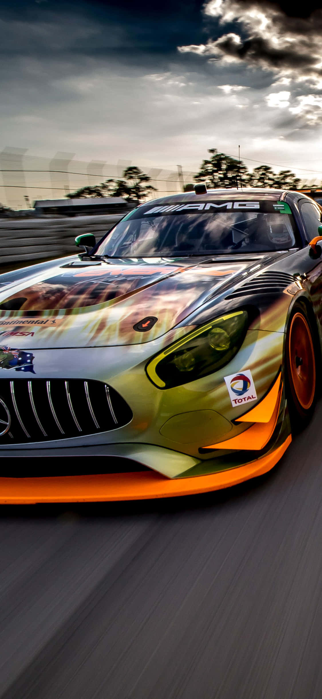iPhone X Amg Gt-r Background With Cheetah Print Wallpaper