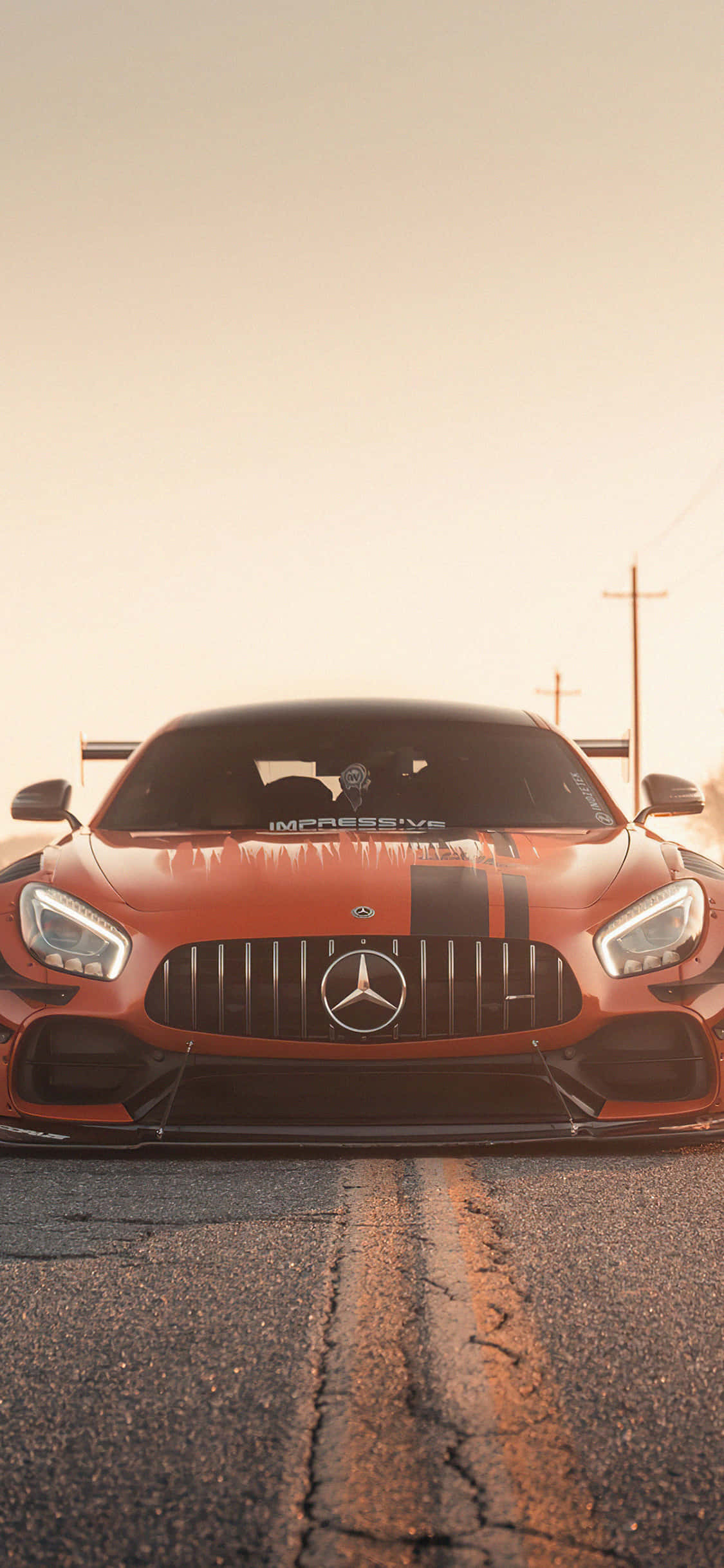 iPhone X Amg Gt-r Background Orange Front AMG GT Wallpaper