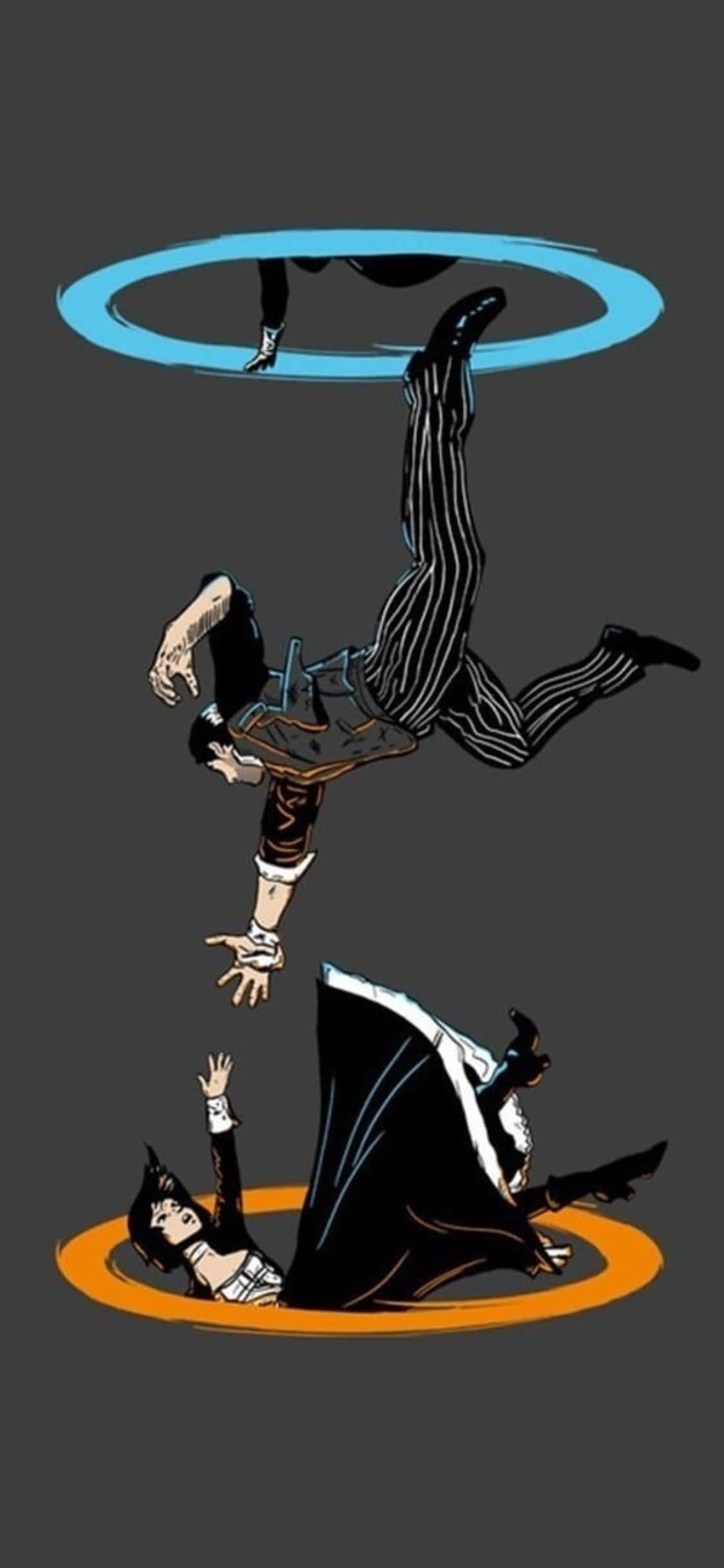 iPhone X Bioshock Infinite Background Booker At Elizabeth Nahuhulog Sa Isang Portal Wallpaper