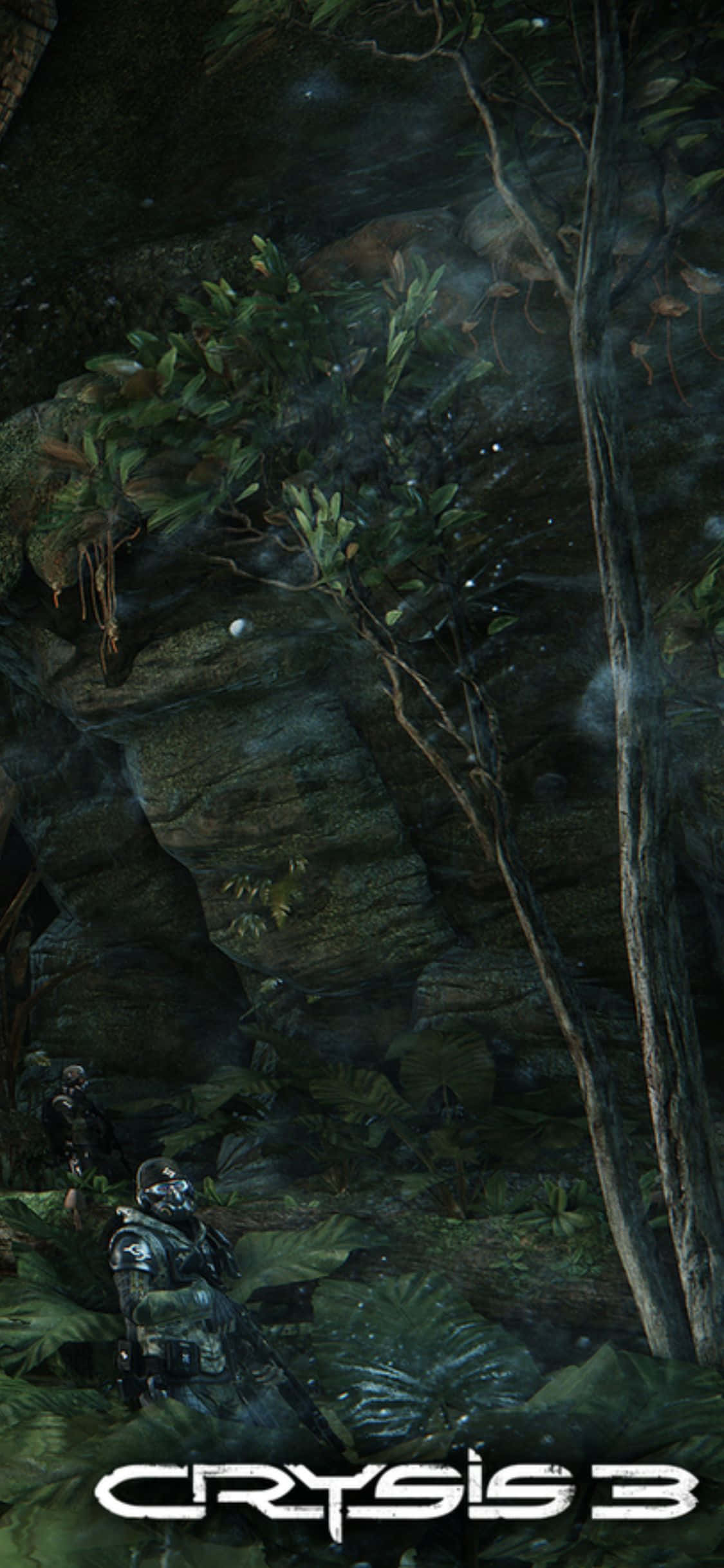 iPhone X Crysis 3 Luntiang Kagubatan Background Wallpaper