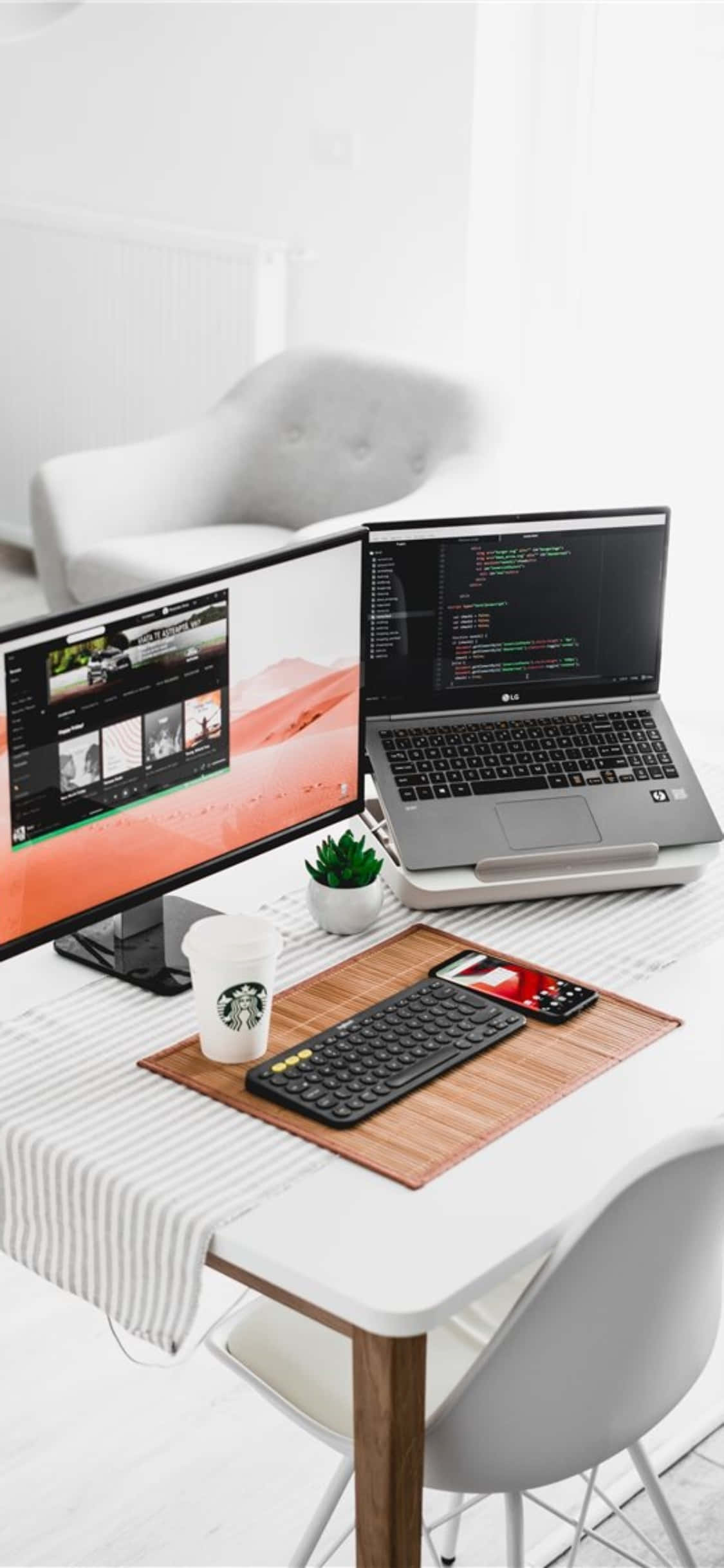 iPhone X Desk Background Computer At Laptop Wallpaper