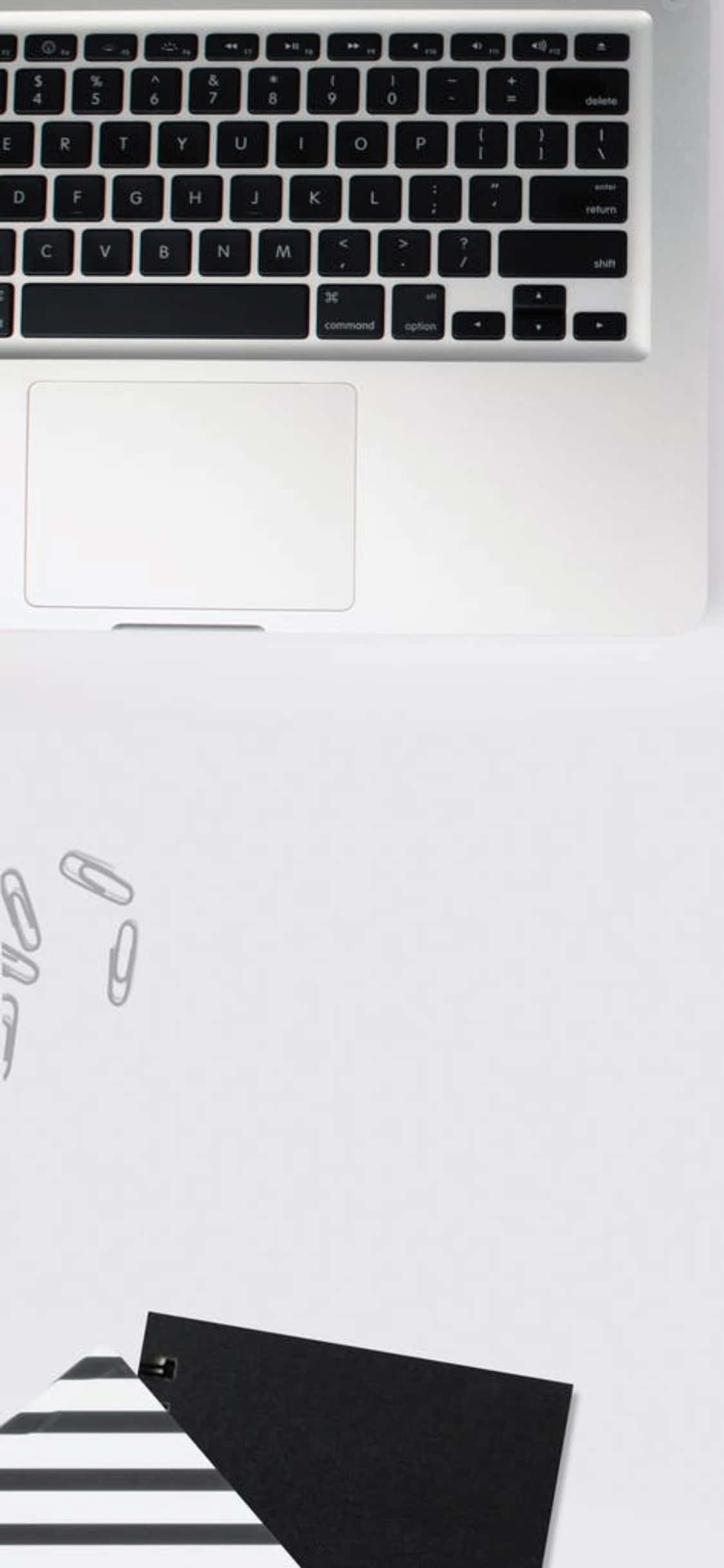 iPhone X Desk Background Laptop At Paper Clips Wallpaper