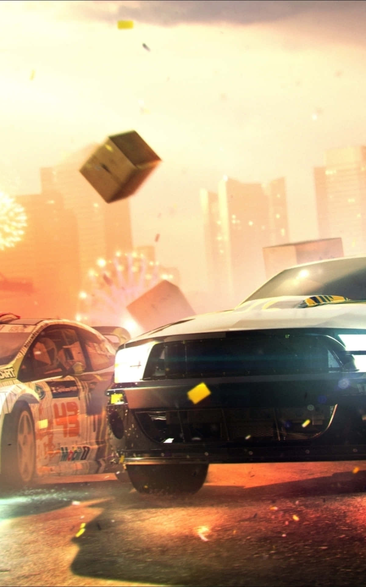 iPhone X Dirt Showdown Cardboard Box Background Wallpaper
