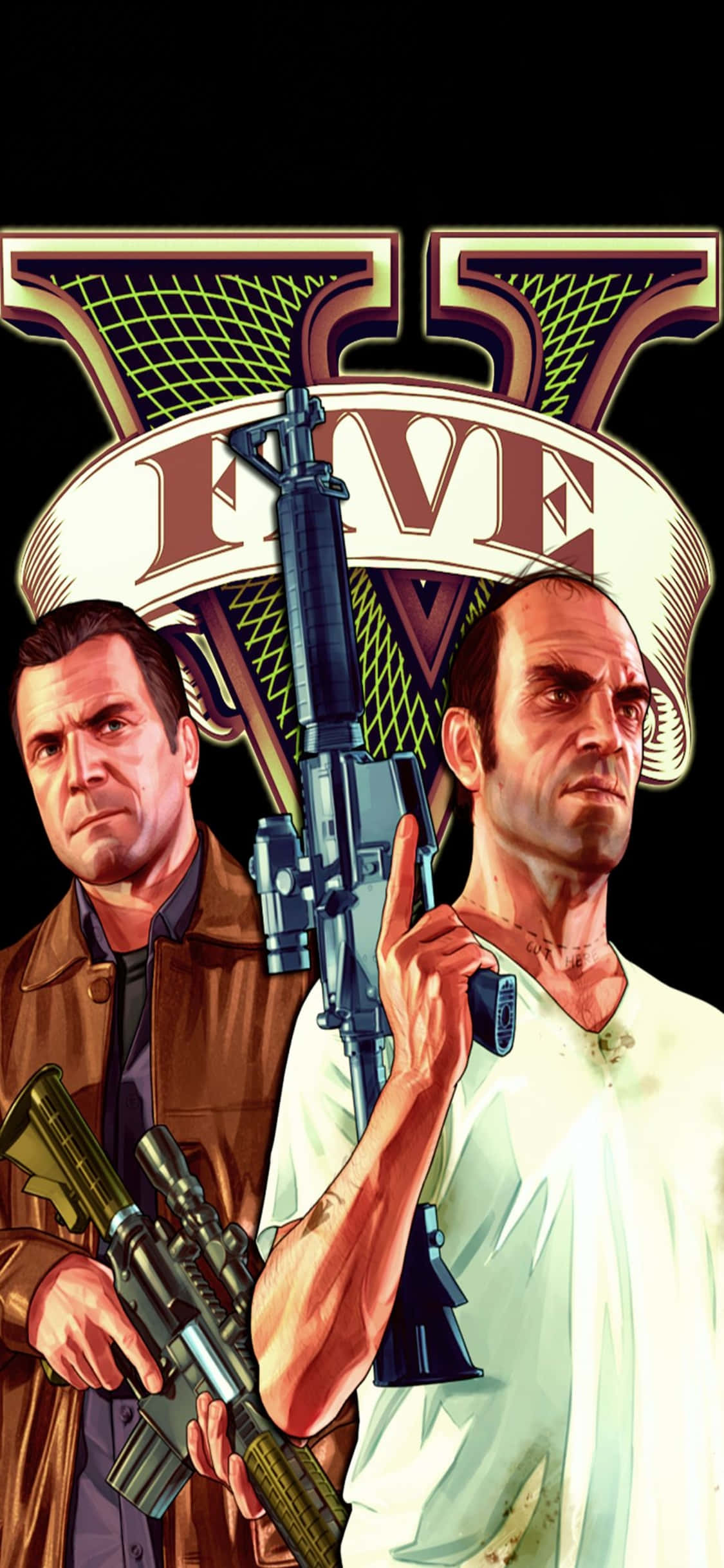 iPhone X Grand Theft Auto V Background Michael at Trevor Wallpaper