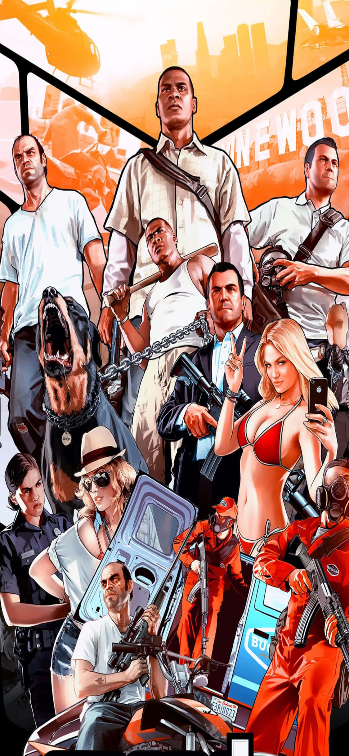 iPhone X Grand Theft Auto V Background & Ang Karakter Wallpaper