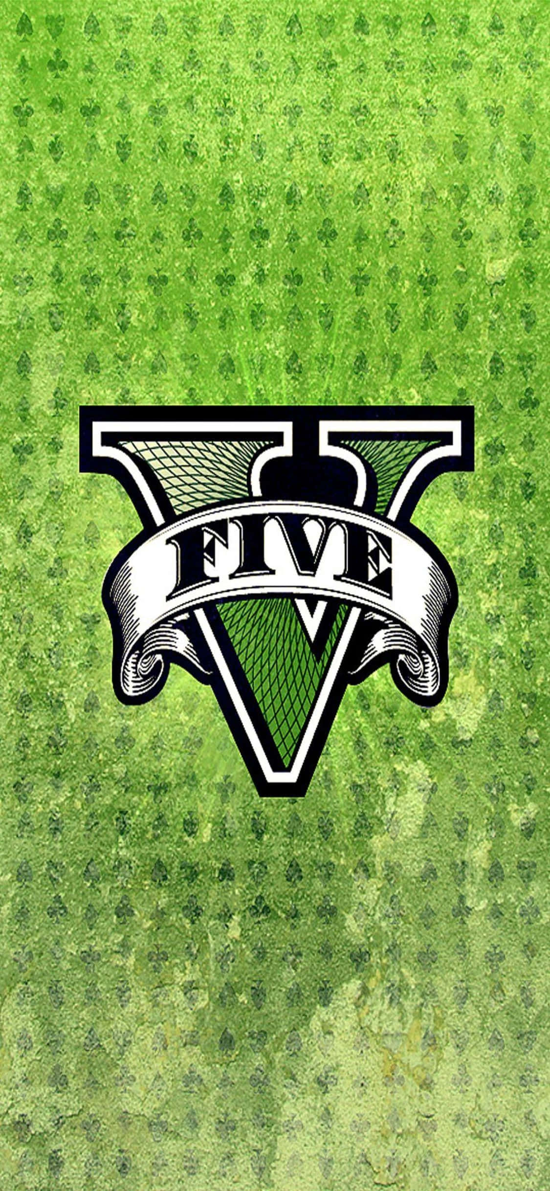 iPhone X Grand Theft Auto V Background at Logo ng Laro Wallpaper
