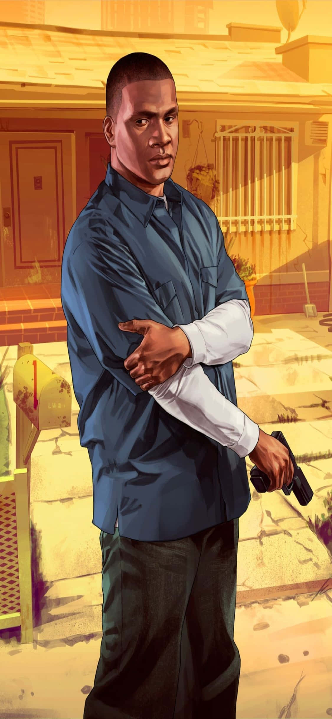 iPhone X Grand Theft Auto V Background Frank sa Sleeve Wallpaper