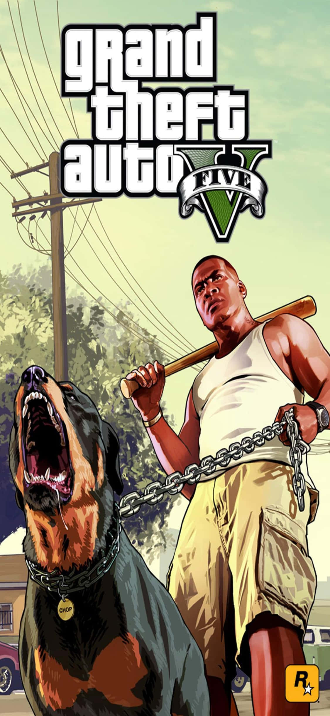 iPhone X Grand Theft Auto V Background Franklin & Chop Wallpaper